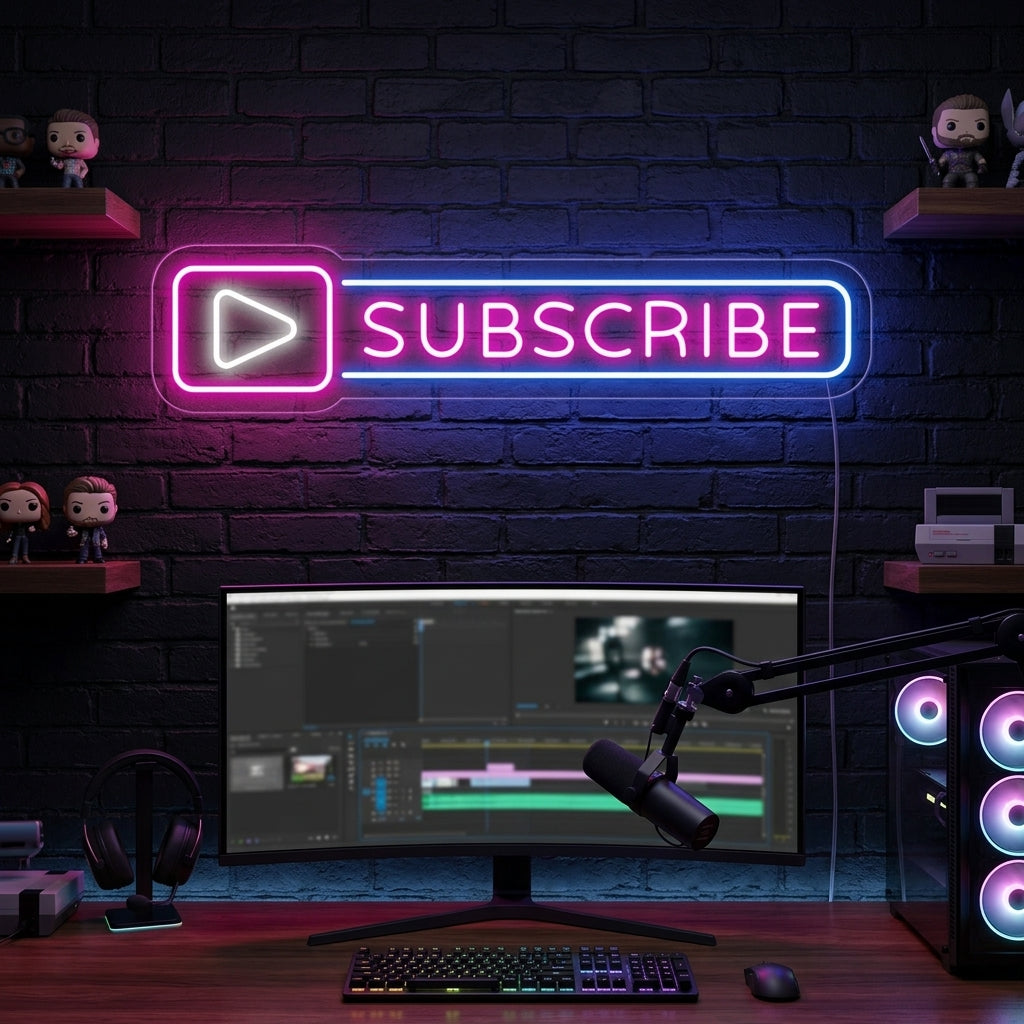 "Subscribe Button" Neonskilt