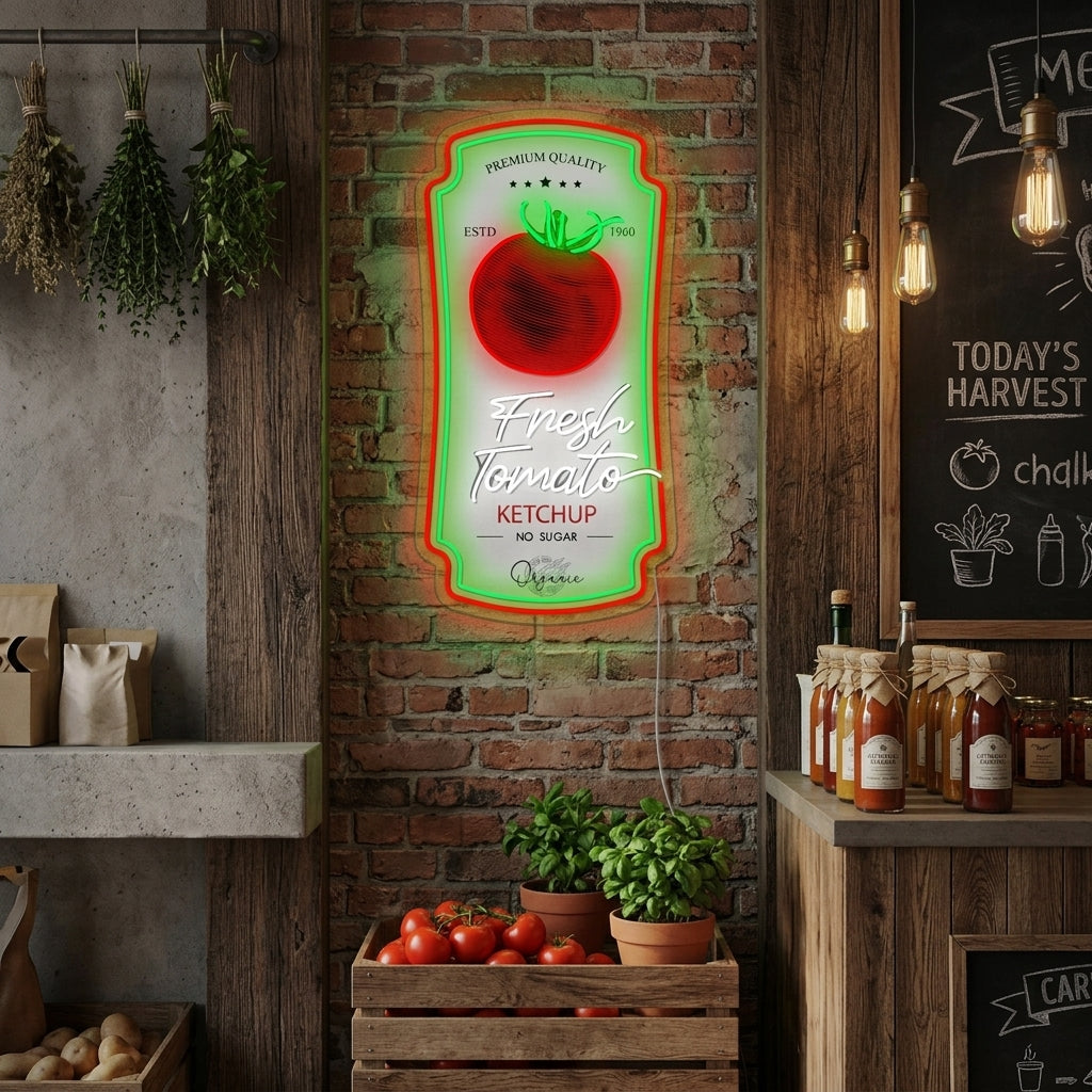 "Tomatketchupsaus-merke" Neonskilt