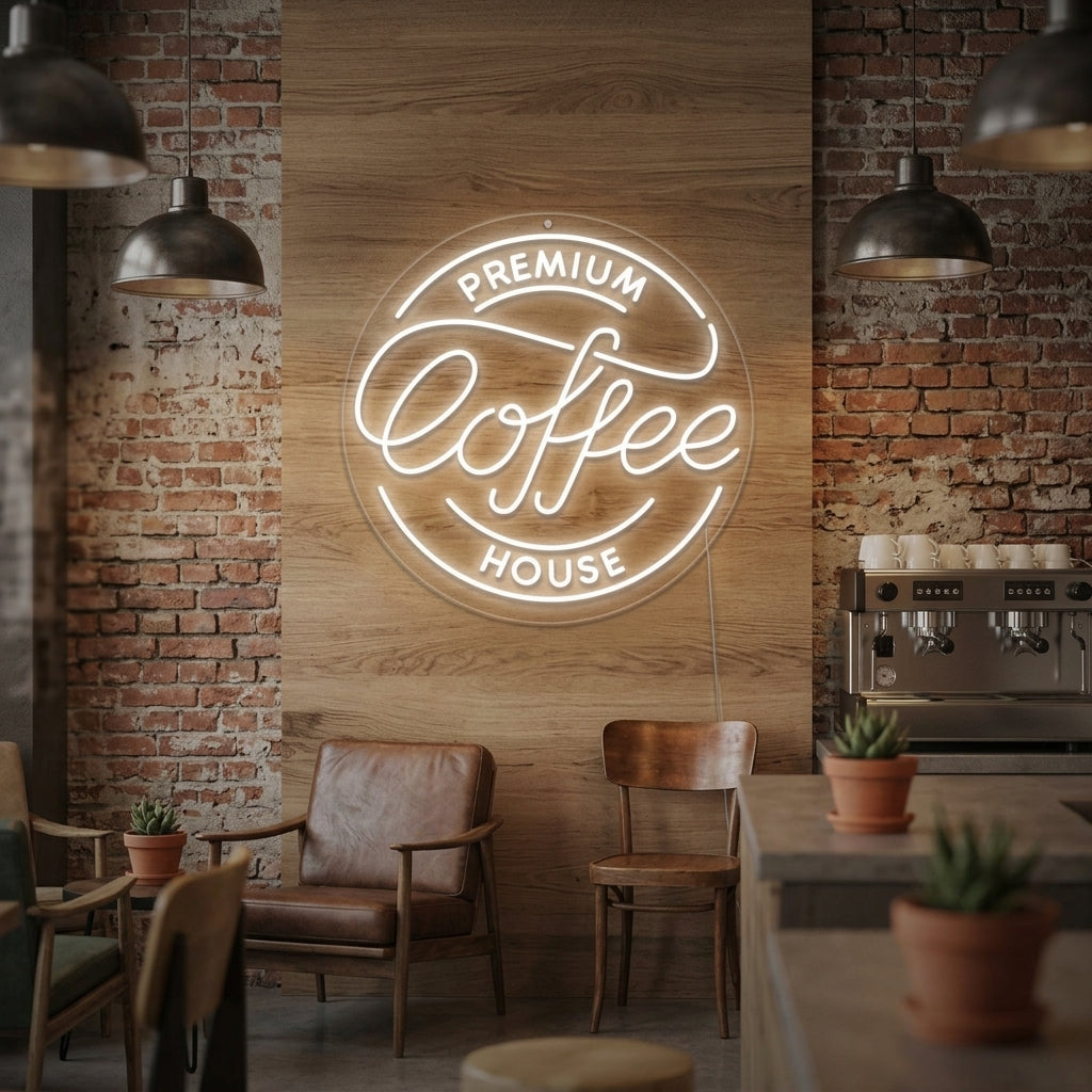 "Premium Coffee House" Neonskilt