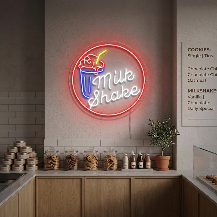 "Milk Shake" Neonskilt