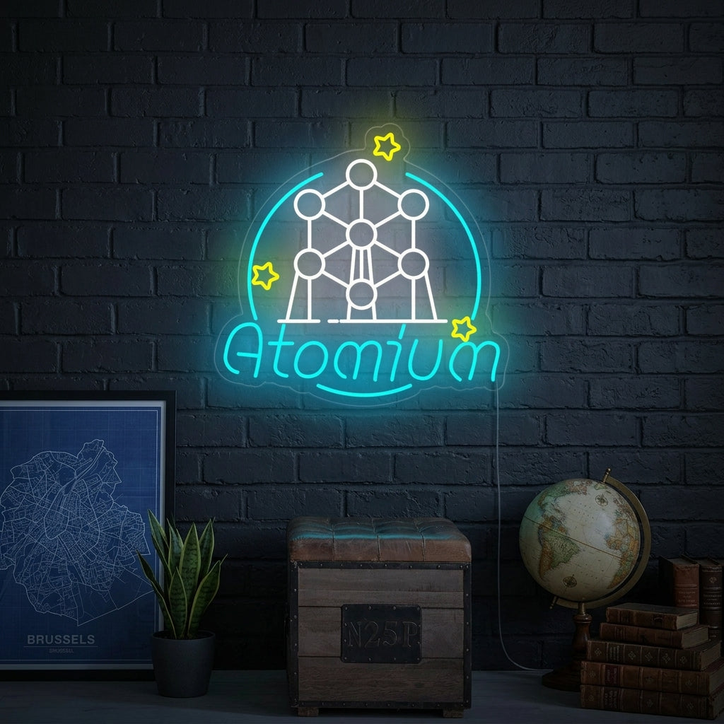 "Belgia Atomium Brussel" Neonskilt