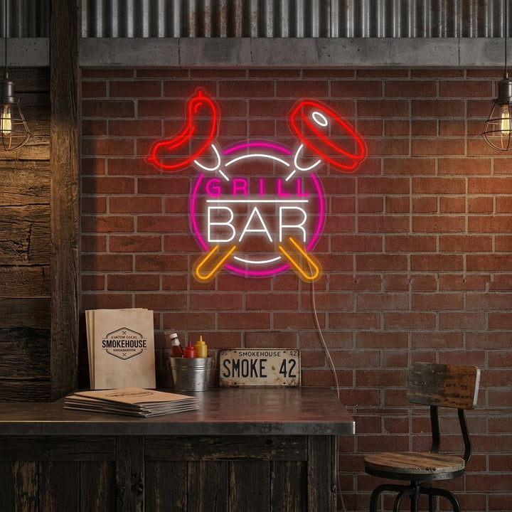 "Grill Bar" Neonskilt