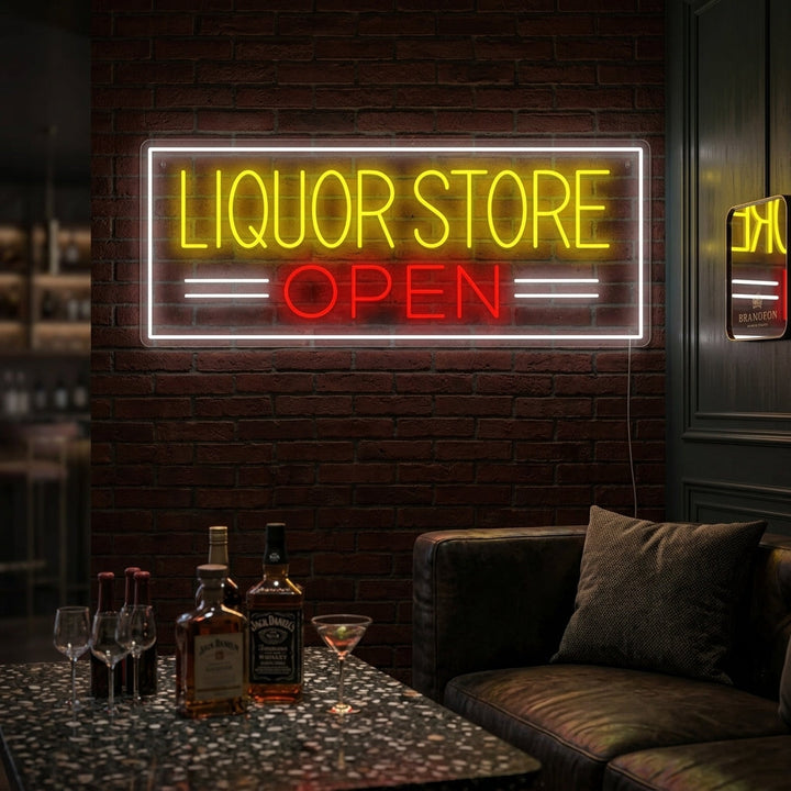 "Liquor Store Open" Neonskilt