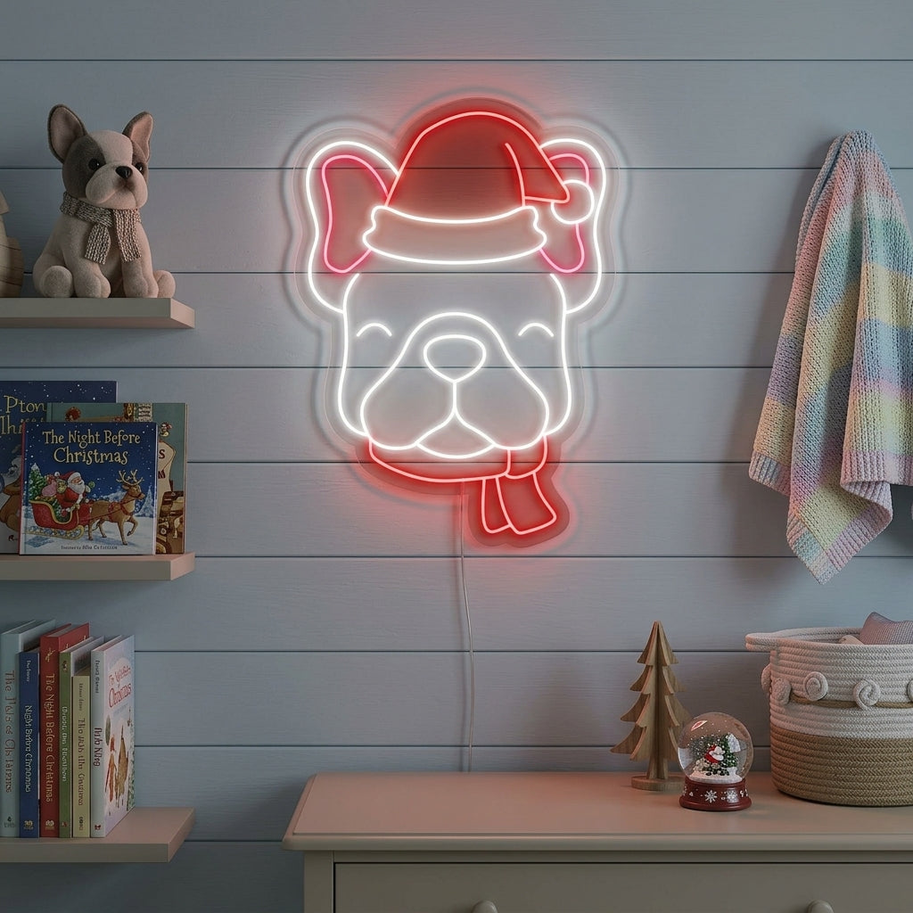 "Bulldog, Christmas" Neonskilt