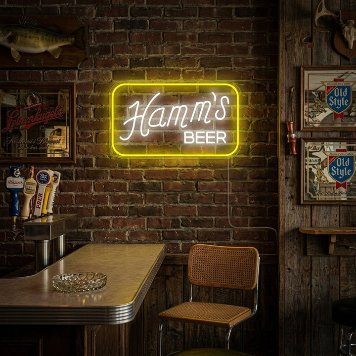"Hamms Ølbar" Neonskilt
