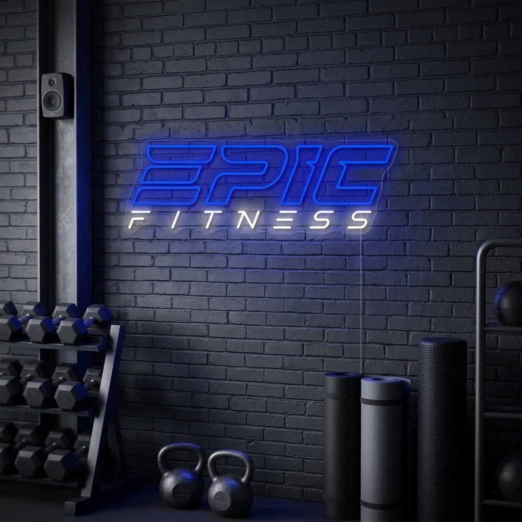 "Epic Fitness" Neonskilt