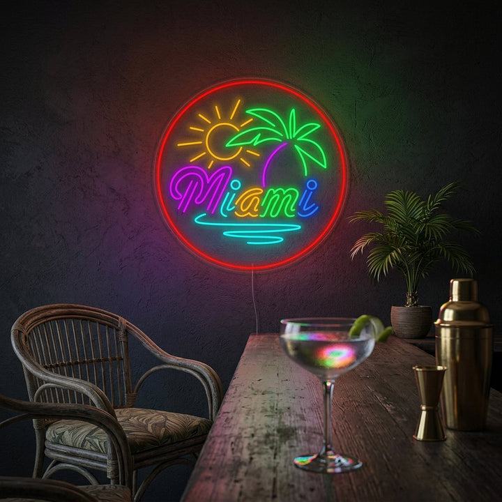 "Miami Florida Strandbar" Neonskilt