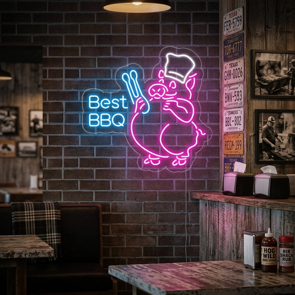 "Best BBQ" Neonskilt