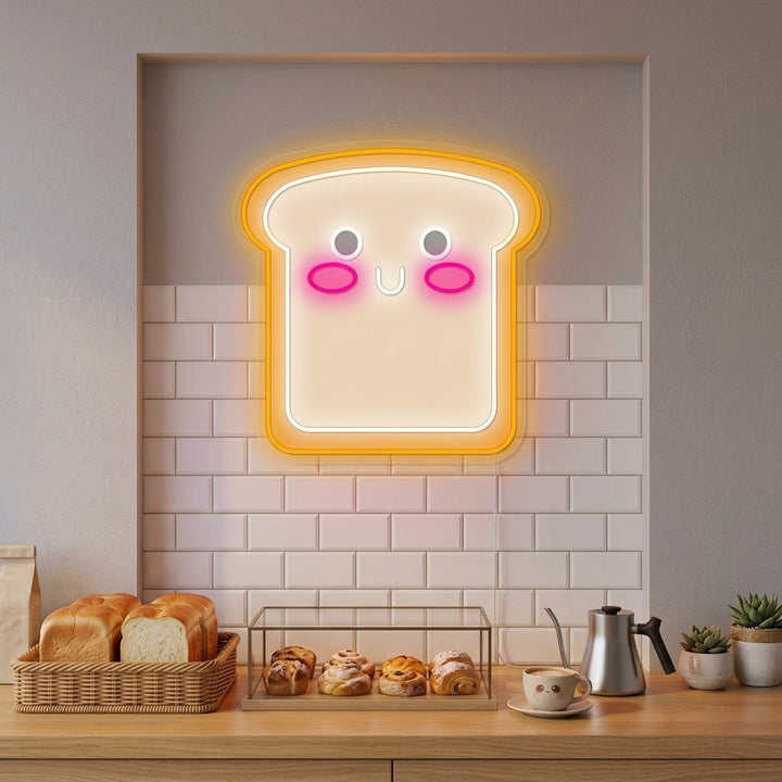 "Kawaii skive brød" Neonskilt