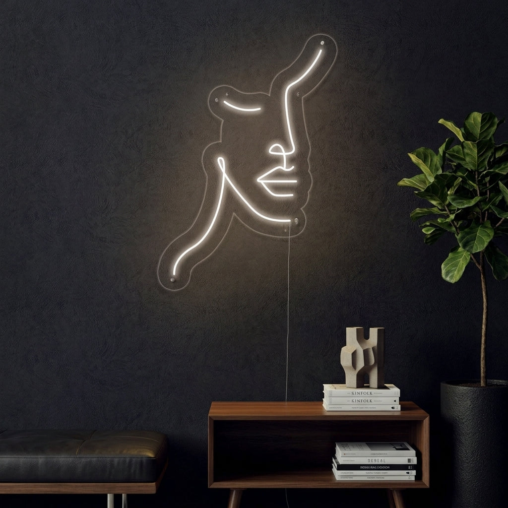 "Femanine Face Line" Neonskilt