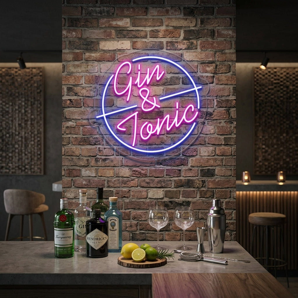 "Gin Tonic Bar" Neonskilt