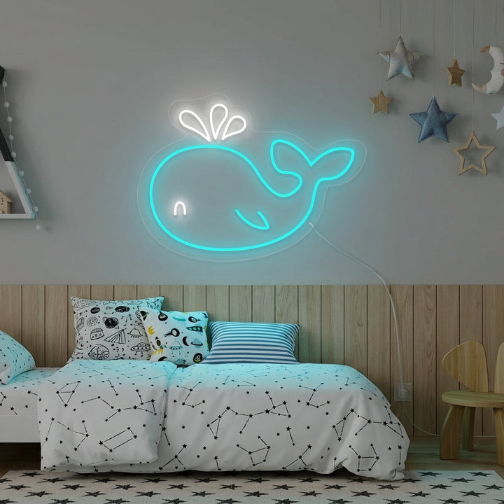 "Delfin, Dekor Til Barnerommet" Neonskilt