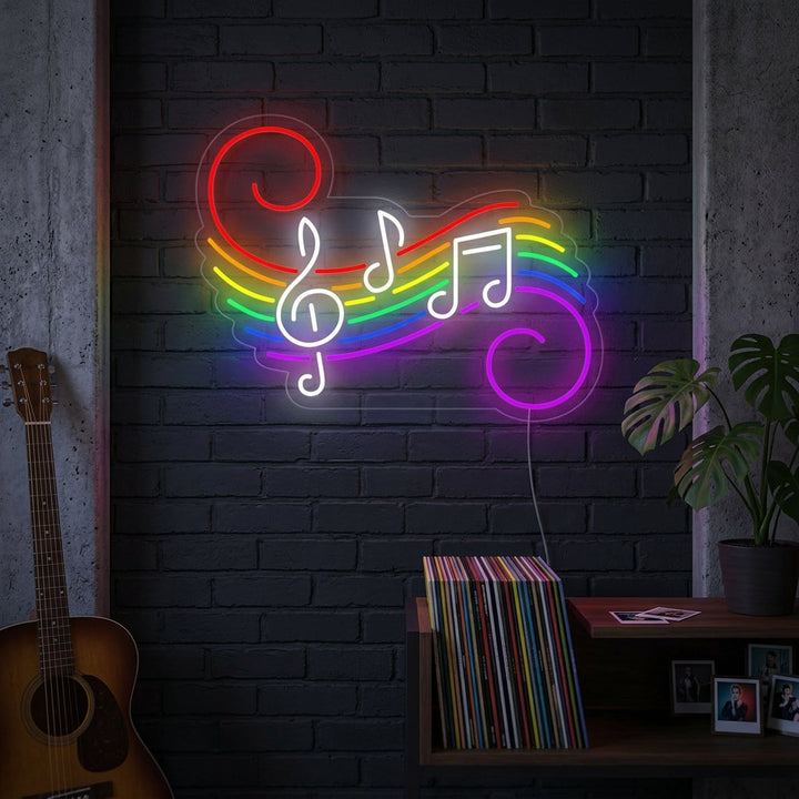 "Regnbueflagg Lgbt-Pride Unikt, Musikknoter" Neonskilt
