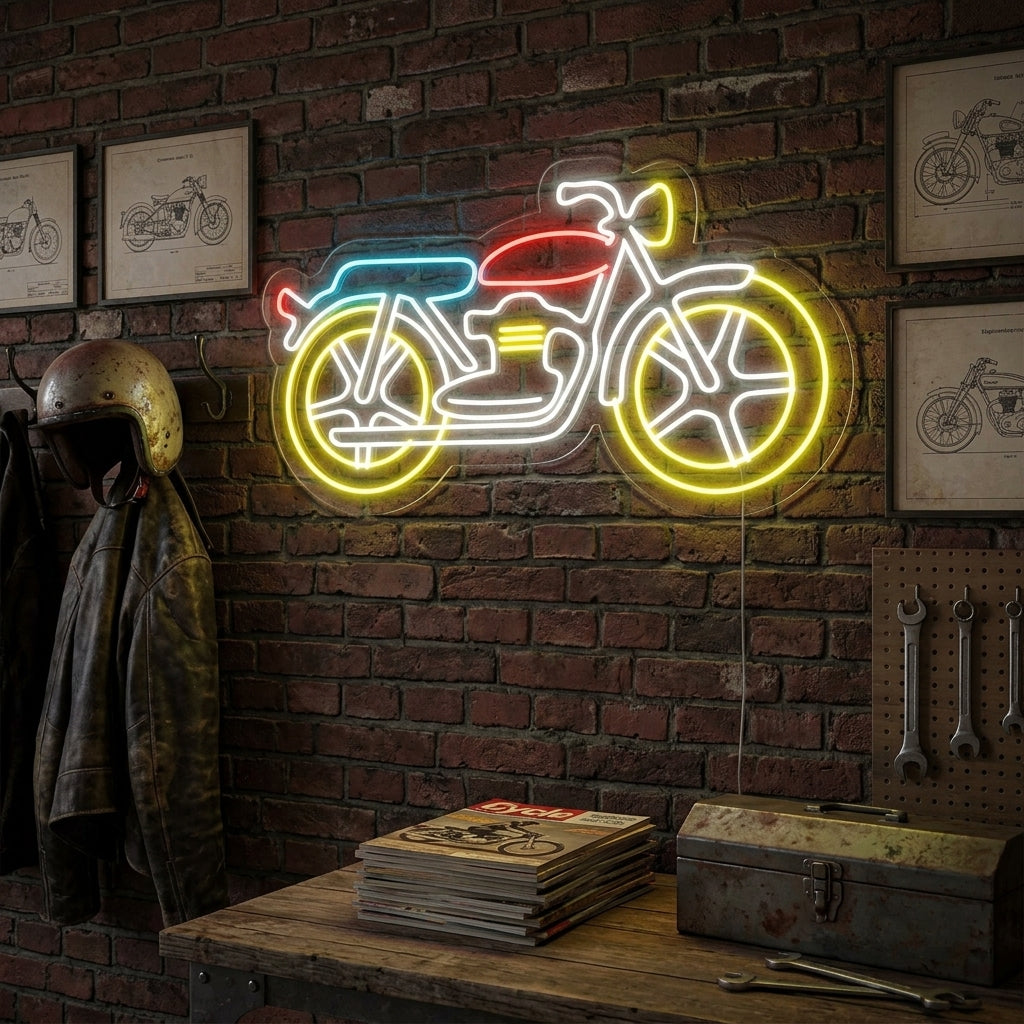 "Motorsykkel" Neonskilt