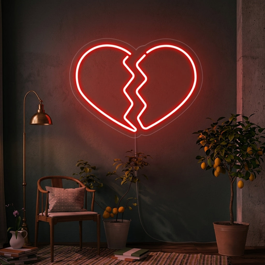"Hjerte Knust" Neonskilt