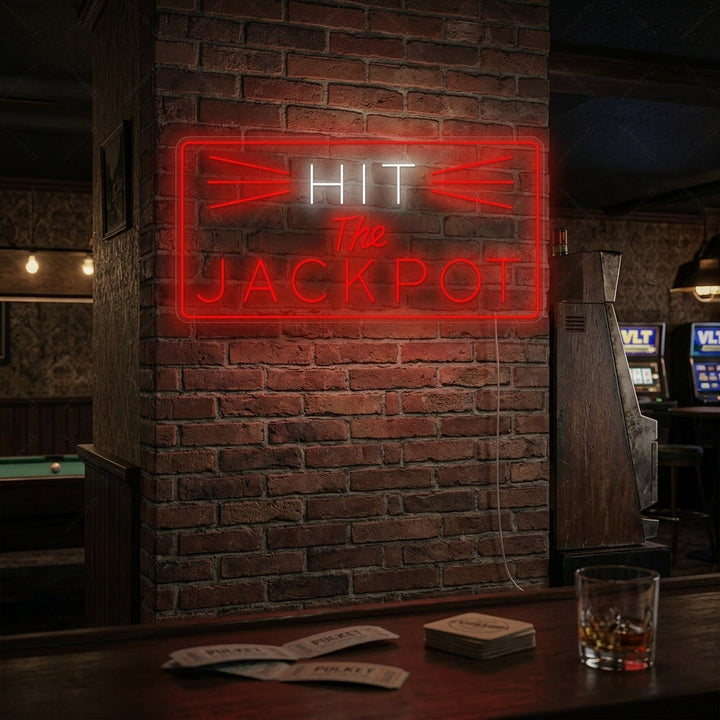 "Hit The Jackpot" Neonskilt