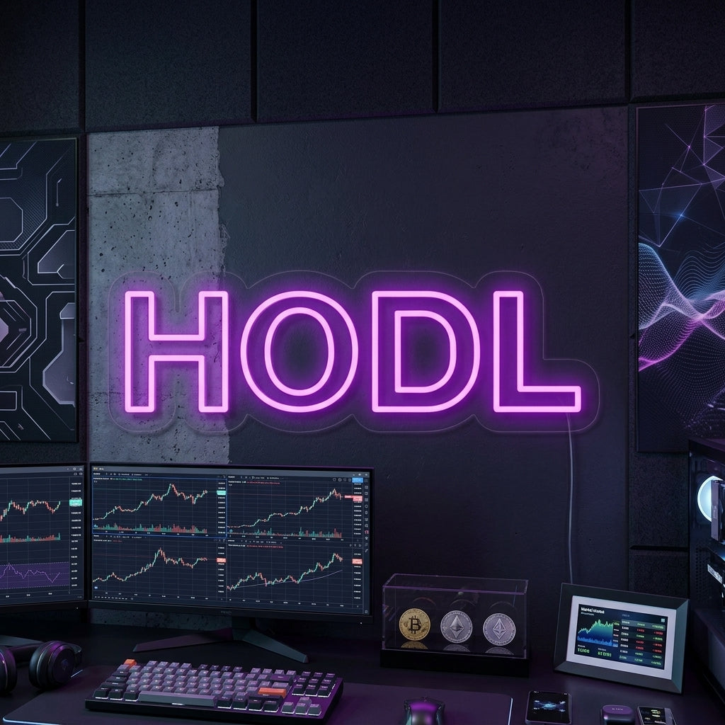 "Hodl Krypto" Neonskilt