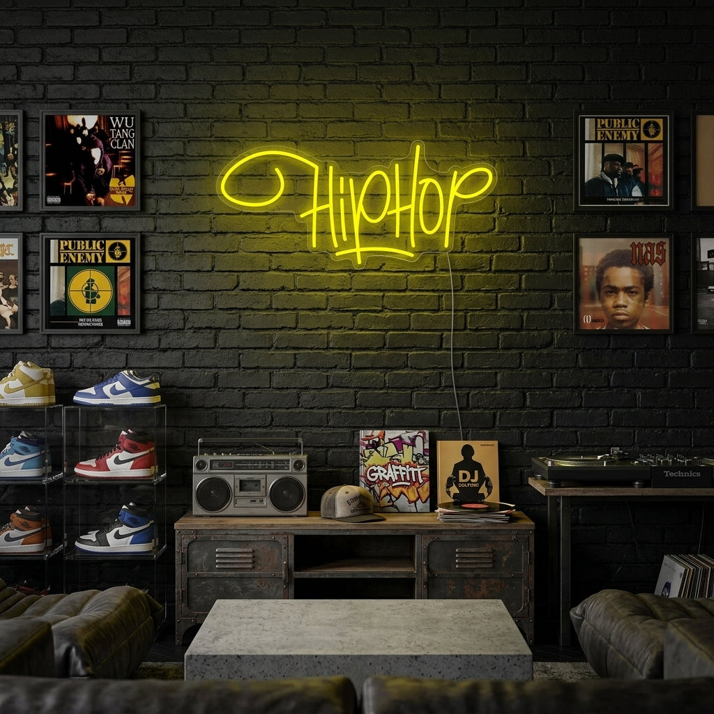 "Hip Hop Rap Musikk" Neonskilt