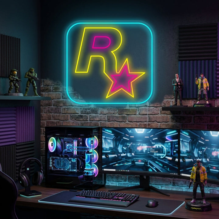 "Rockstar Games-logo" Neonskilt