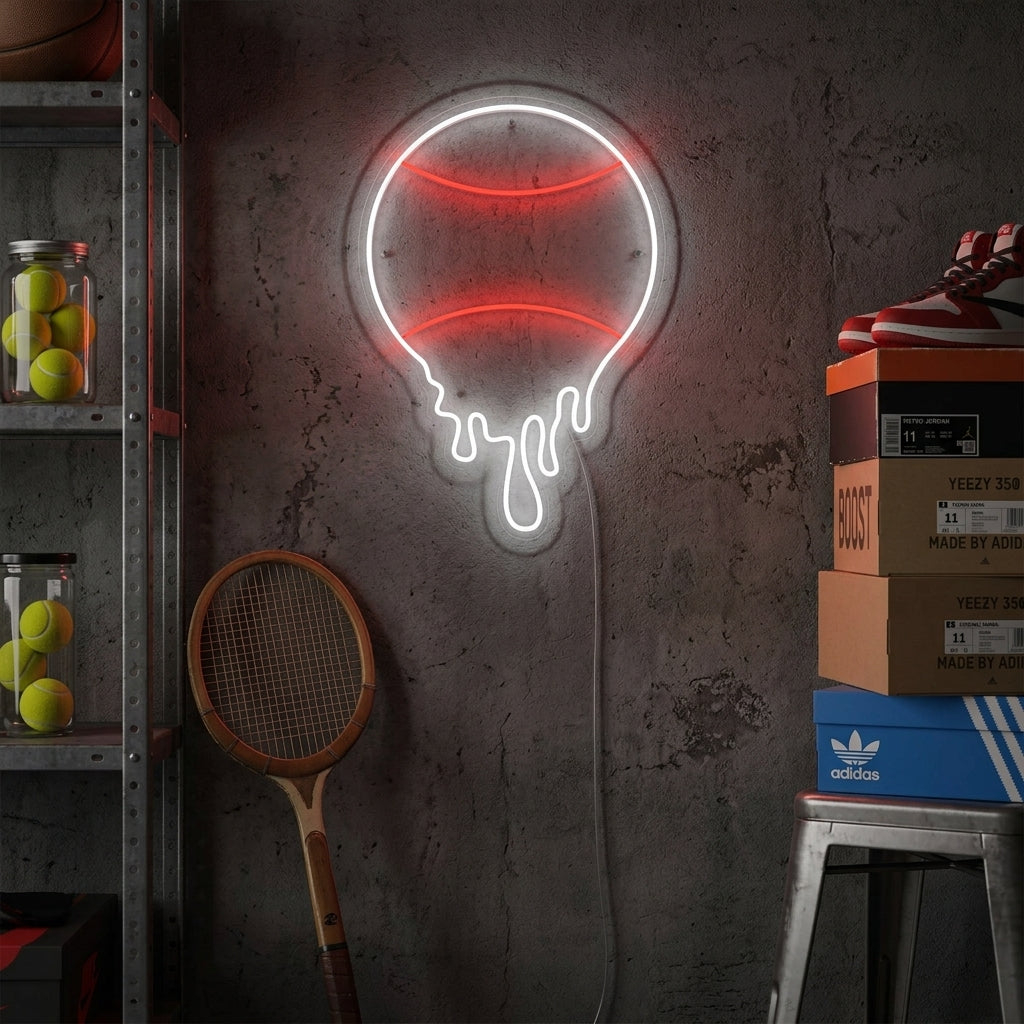"Dryppende tennisball" Neonskilt