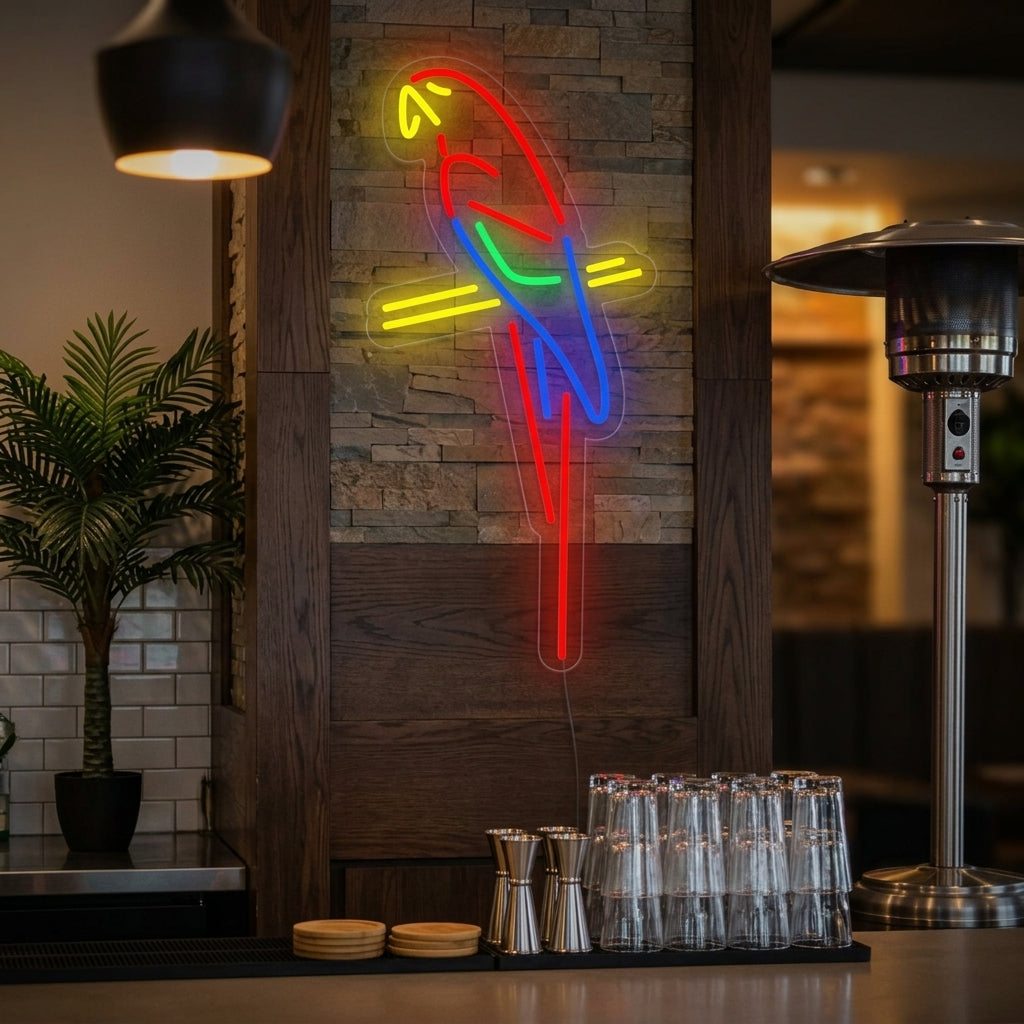 "Papegøye Bar Pub" Neonskilt