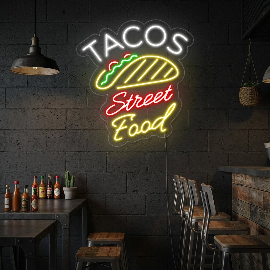 "Tacos Sweet Food" Neonskilt