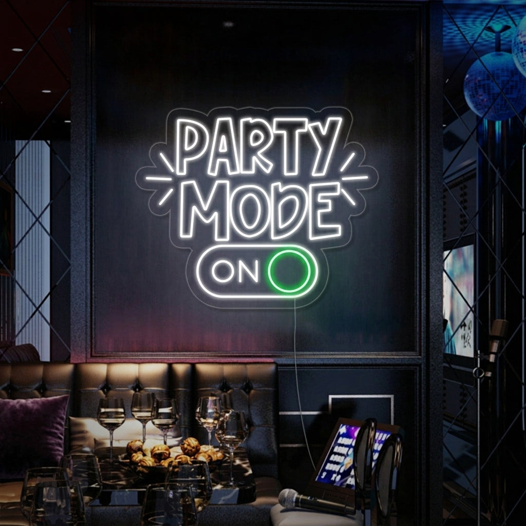 "Party Mode On" Neonskilt