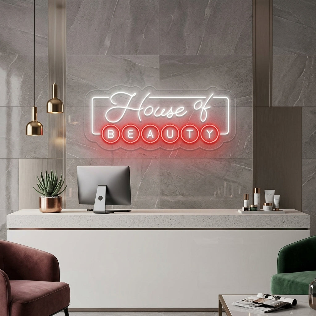 "House of Beauty" Neonskilt