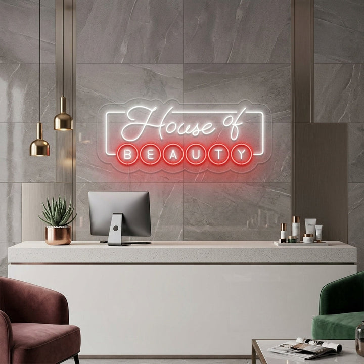 "House of Beauty" Neonskilt