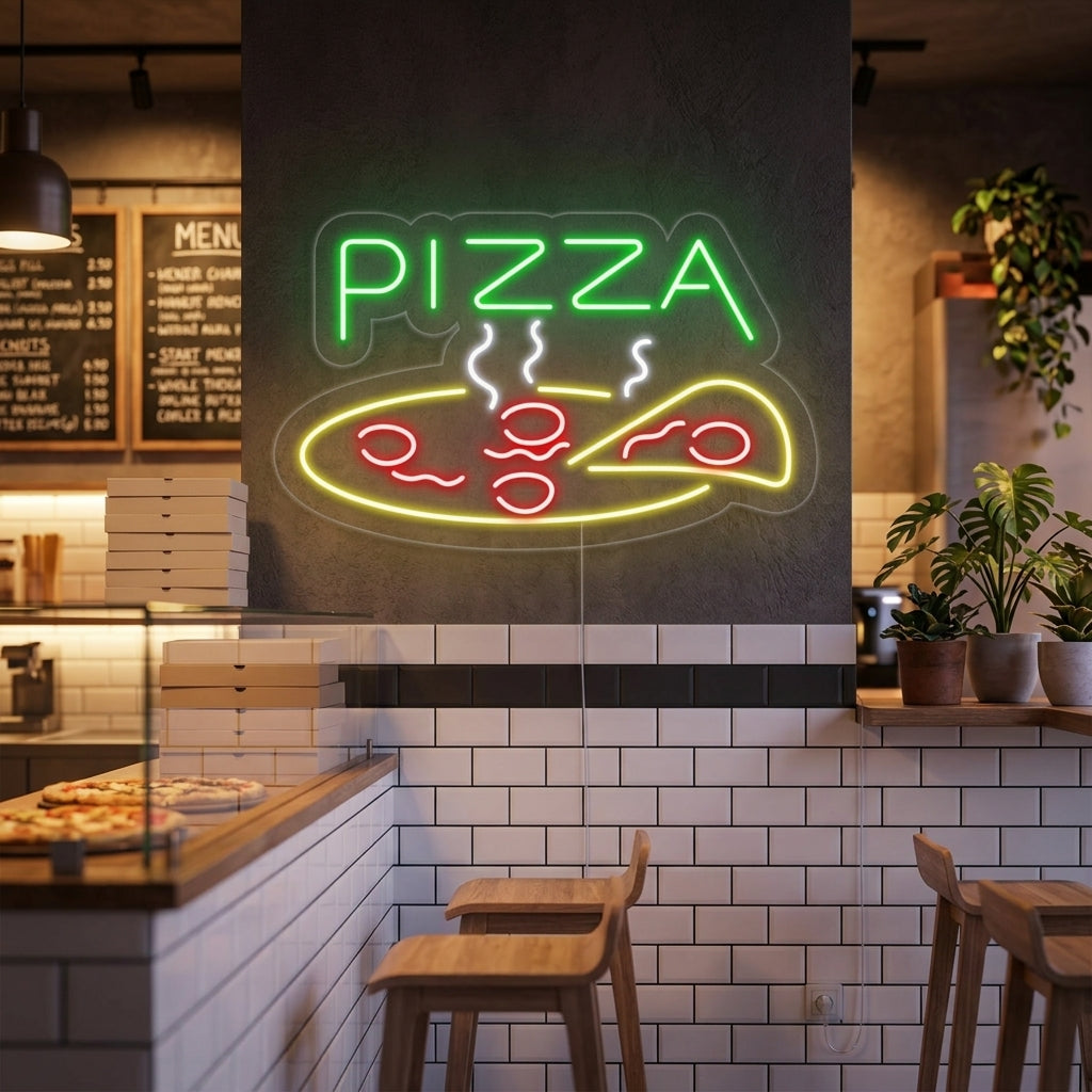 "Pizza, Mat, Restaurantskilt" Neonskilt