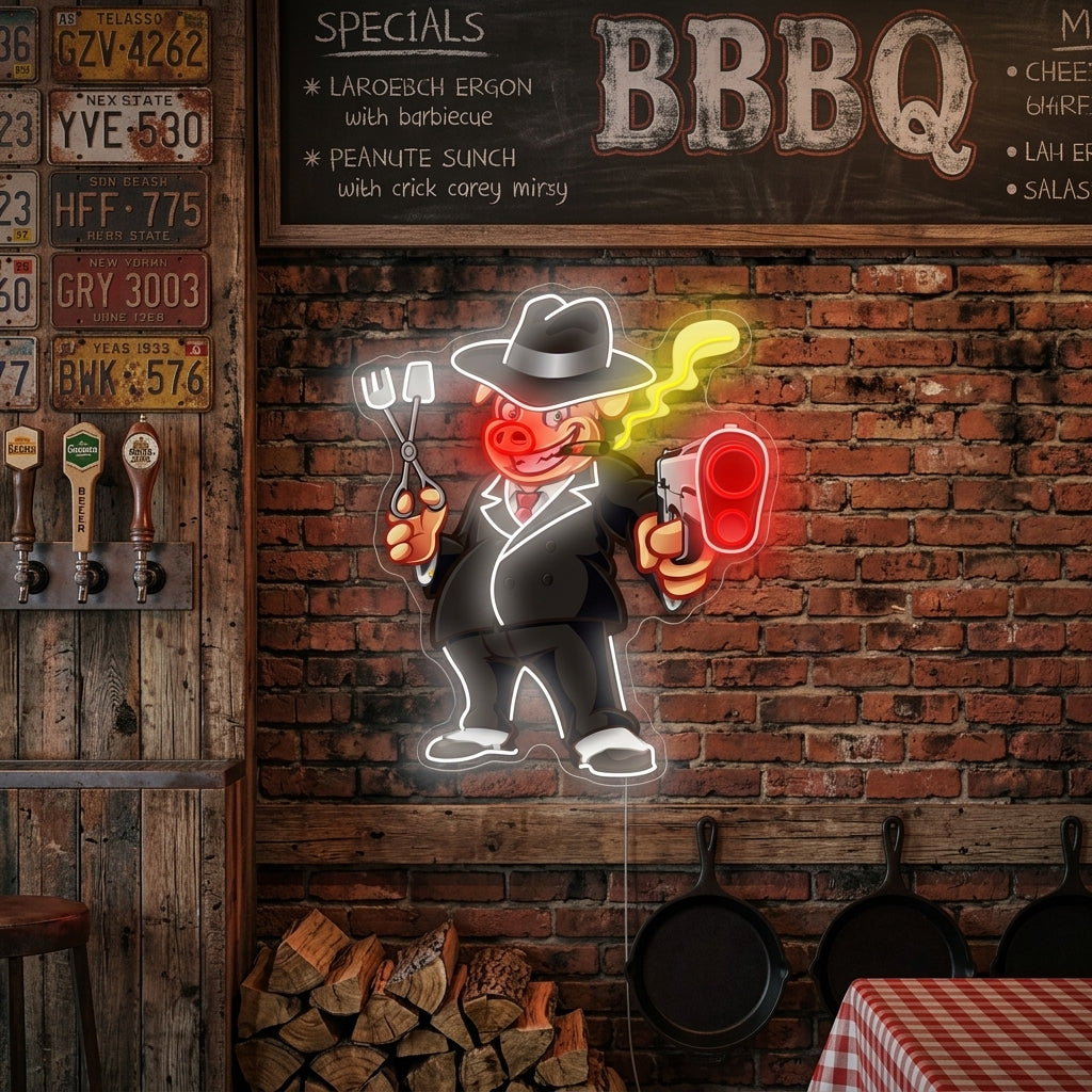 "Gris griller" Neonskilt