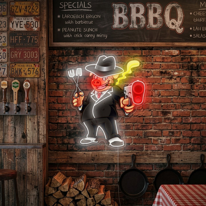 "Gris griller" Neonskilt
