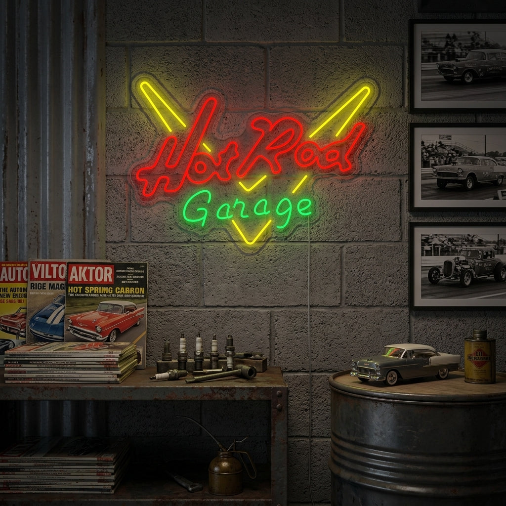 "Garage Hot Rod" Neonskilt