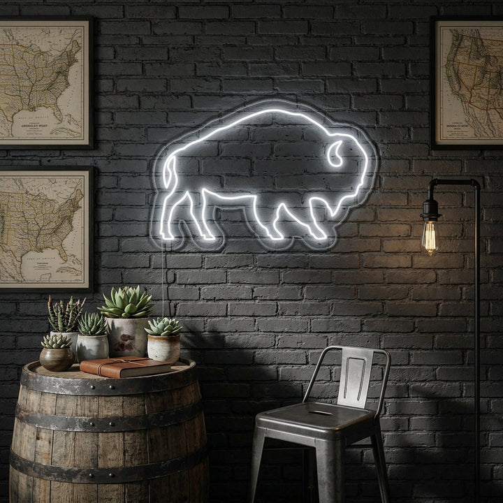 "Bøffel" Neonskilt