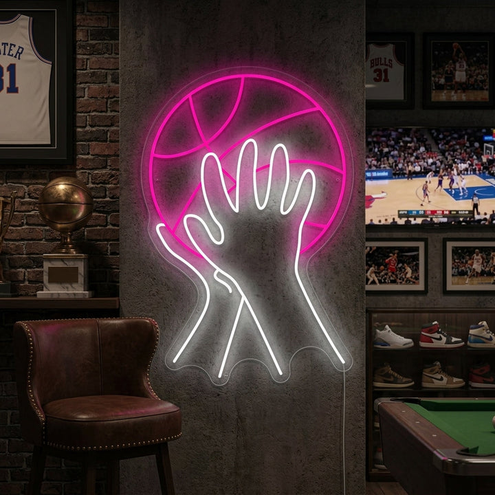 "Skyting Basketball" Neonskilt