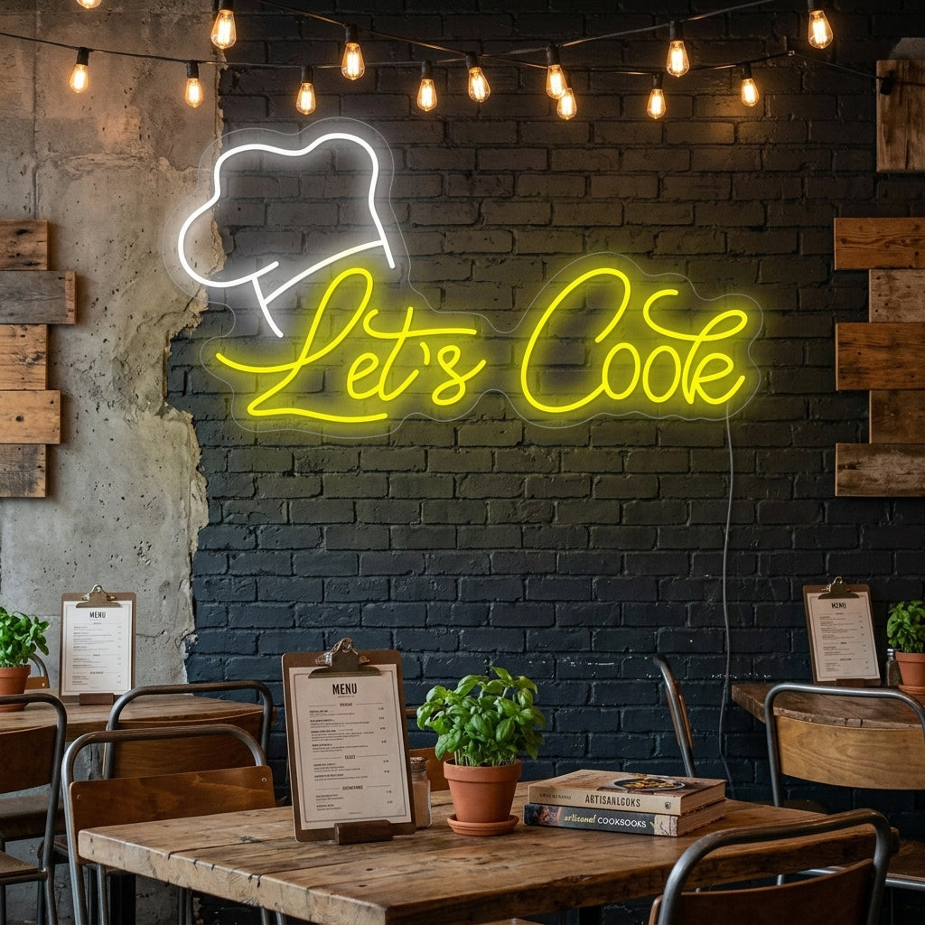 "Let's Cook" Neonskilt