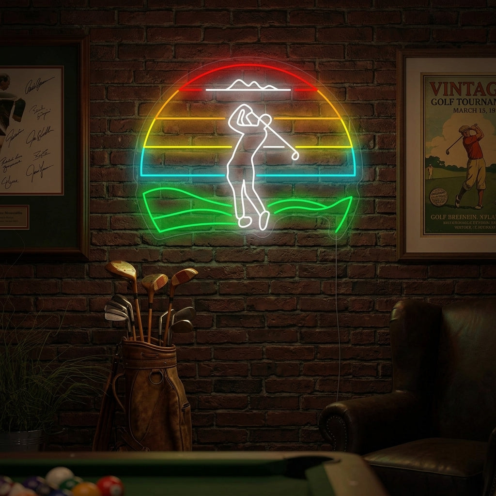 "Golfspiller Golf" Neonskilt