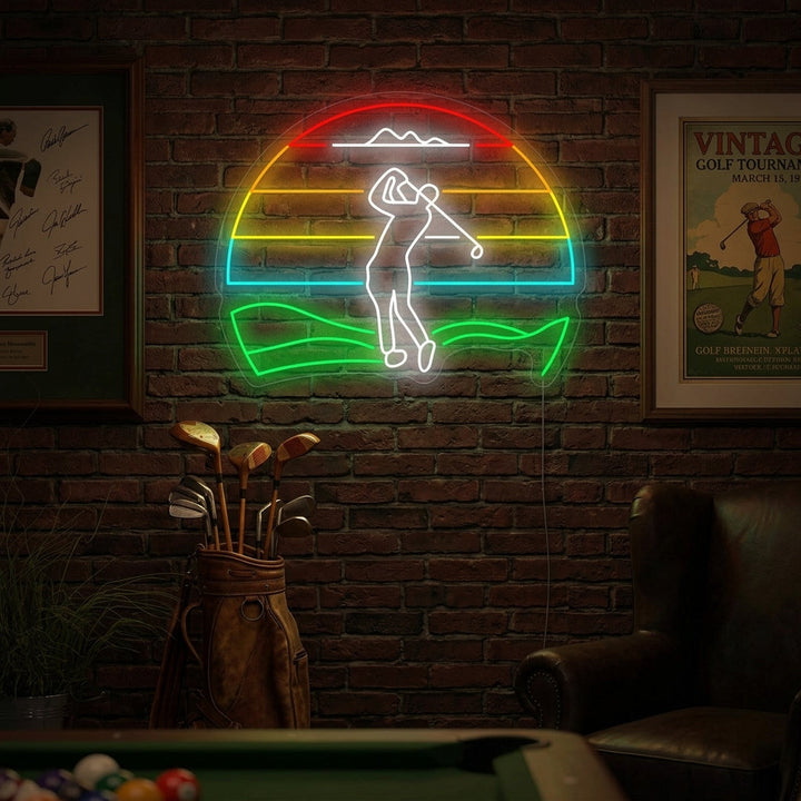 "Golfspiller Golf" Neonskilt