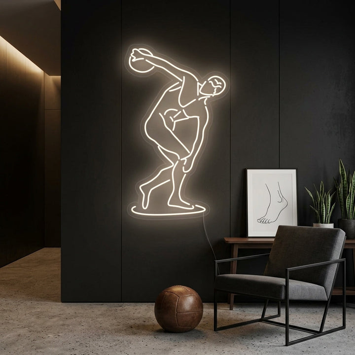 "Myrons Diskobolus" Neonskilt