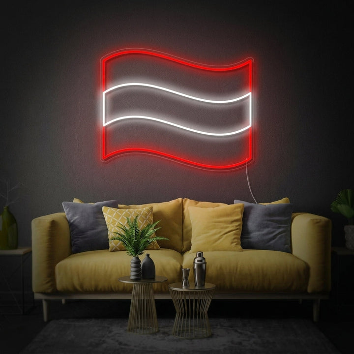 "Østerrikes Flagg" Neonskilt