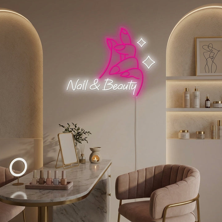 "Nail & Beauty" Neonskilt