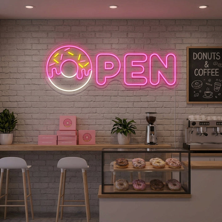 "Smultring åpen" Neonskilt