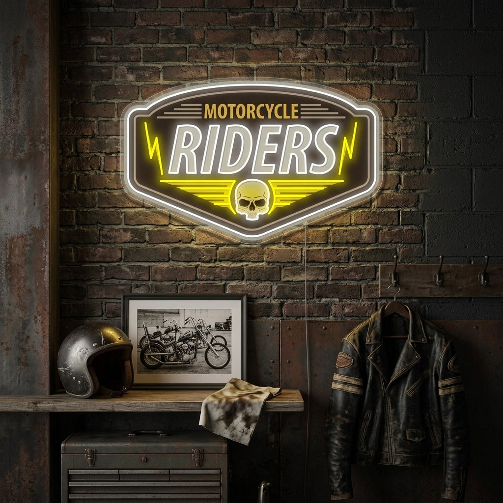 "Motorcycle Riders" Neonskilt