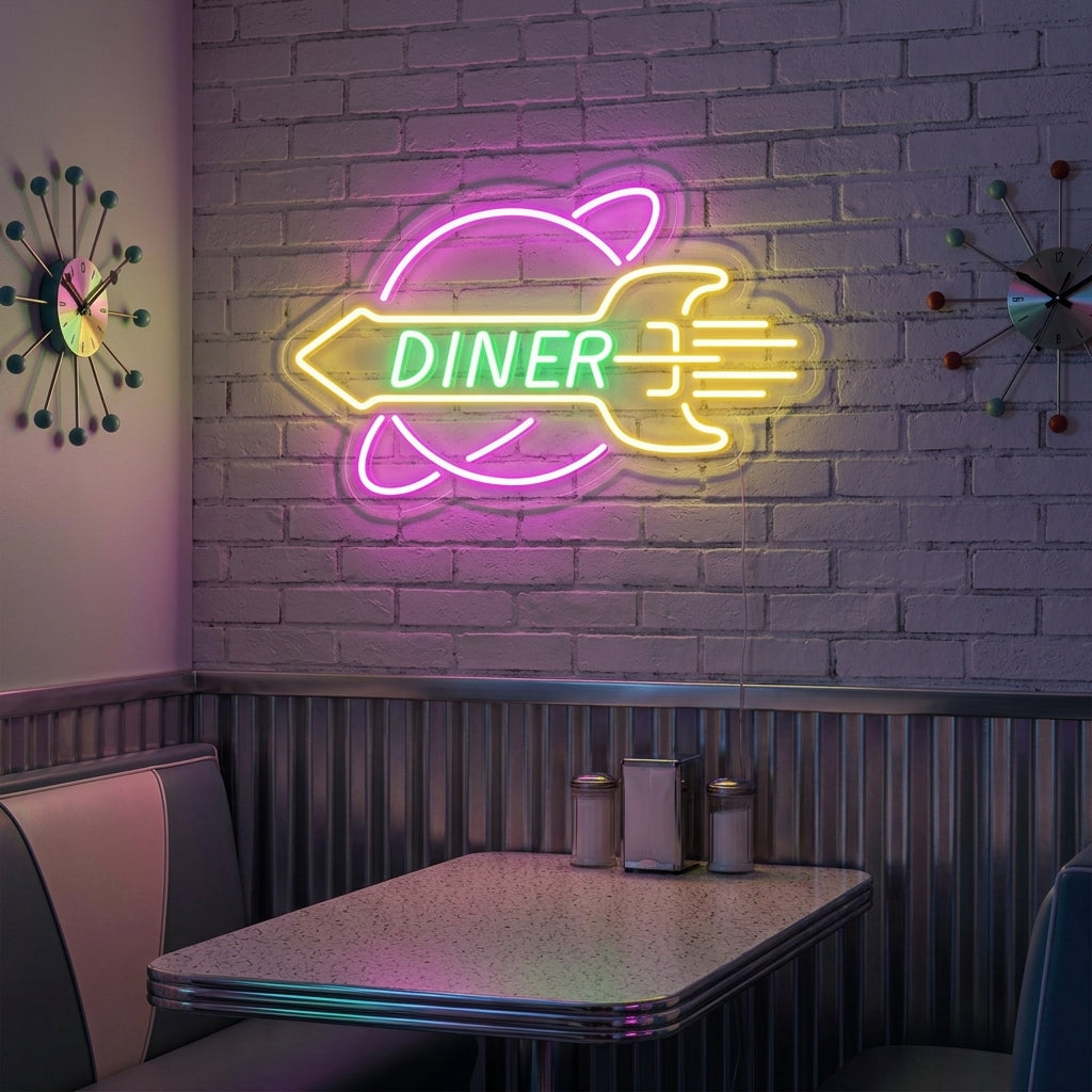 "Rocket Rocket Diner" Neonskilt