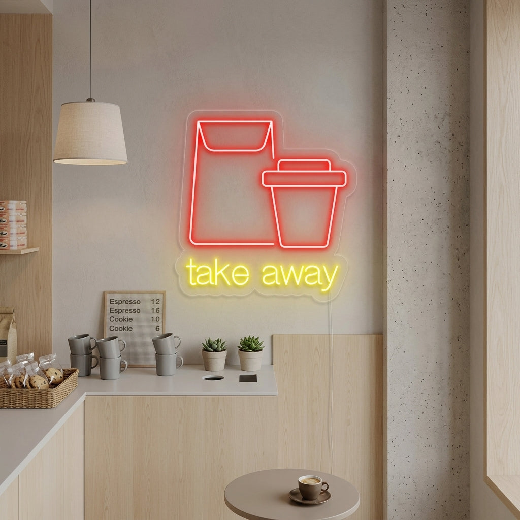 "Take Away" Neonskilt