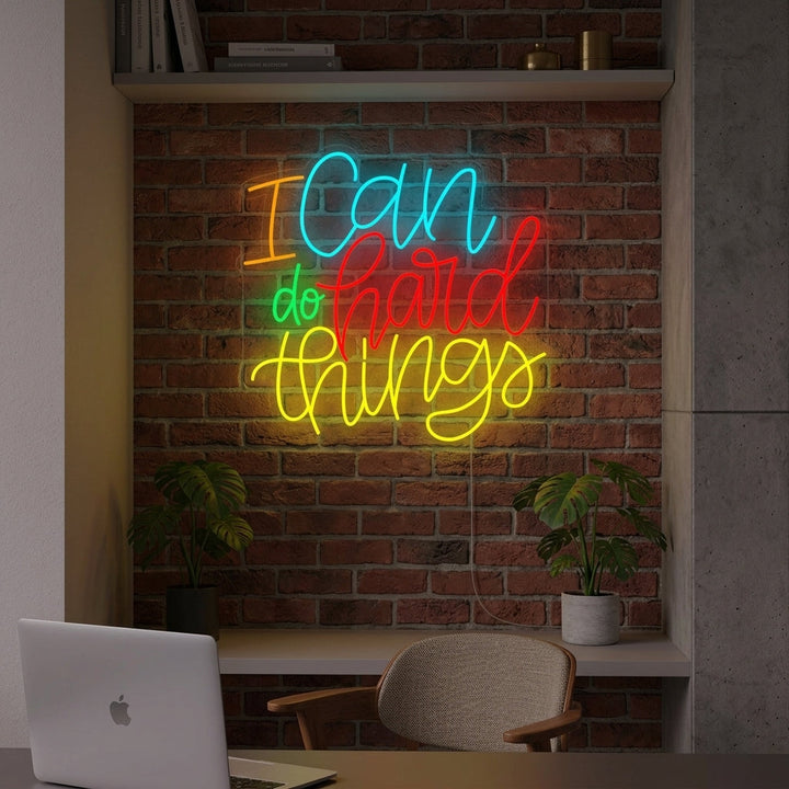 "I Can Do Hard Things" Neonskilt