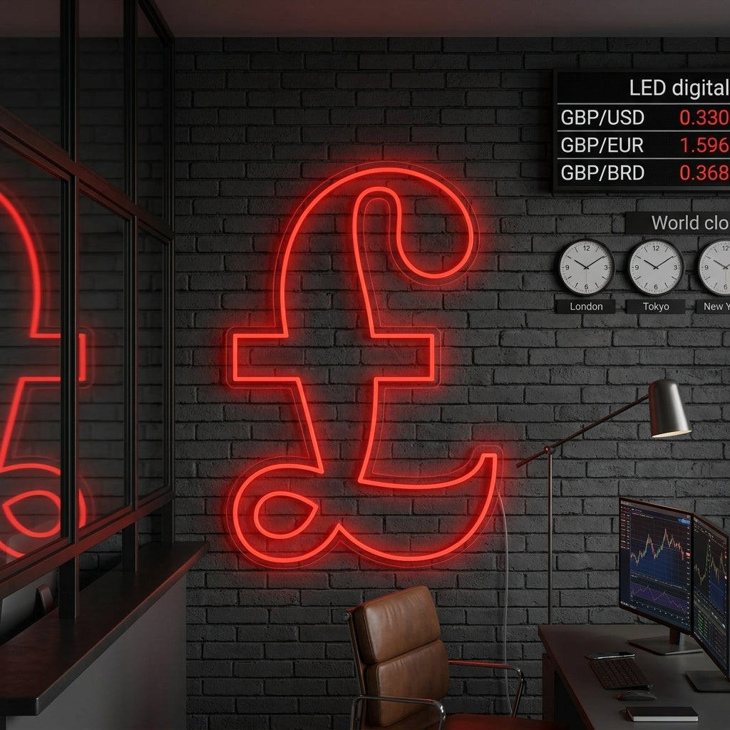 "Pund-Symbol" Neonskilt