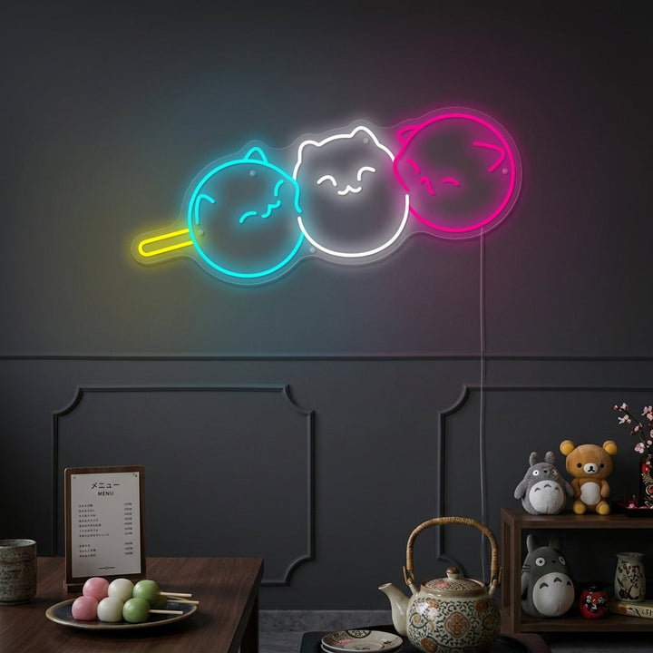 "Kawaii japansk Dango Cat Dango" Neonskilt
