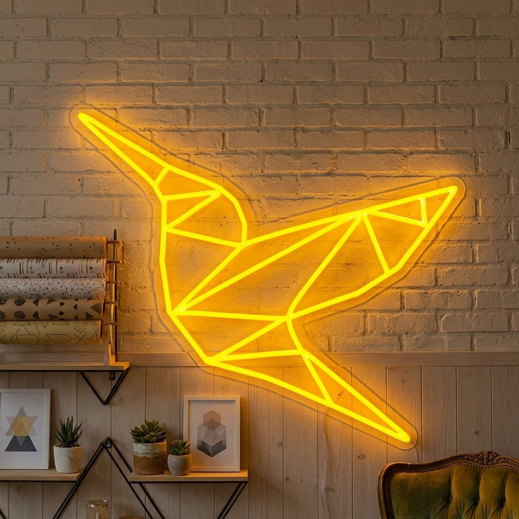 "Papirfugl" Neonskilt