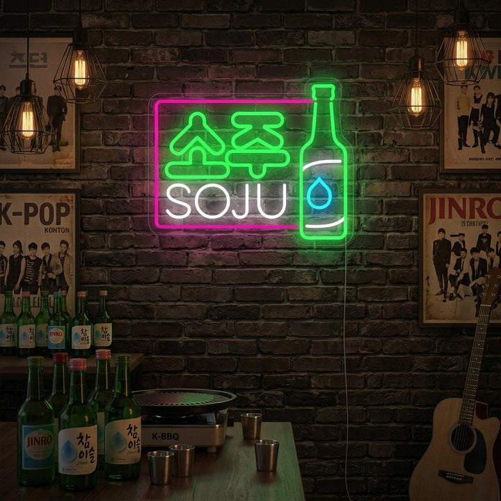"Soju Koreansk Drink" Neonskilt